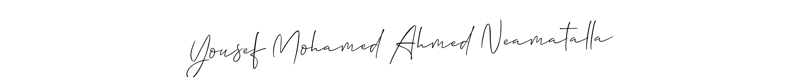 You should practise on your own different ways (Allison_Script) to write your name (Yousef Mohamed Ahmed Neamatalla) in signature. don't let someone else do it for you. Yousef Mohamed Ahmed Neamatalla signature style 2 images and pictures png