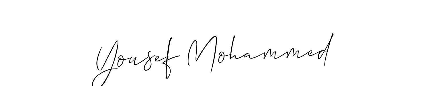 Use a signature maker to create a handwritten signature online. With this signature software, you can design (Allison_Script) your own signature for name Yousef Mohammed. Yousef Mohammed signature style 2 images and pictures png
