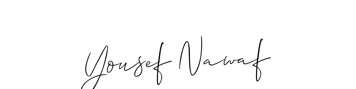 The best way (Allison_Script) to make a short signature is to pick only two or three words in your name. The name Yousef Nawaf include a total of six letters. For converting this name. Yousef Nawaf signature style 2 images and pictures png