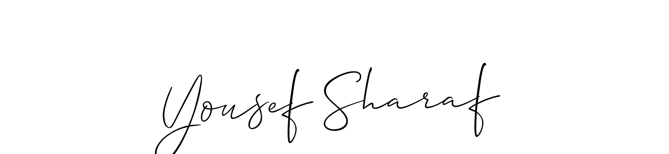 It looks lik you need a new signature style for name Yousef Sharaf. Design unique handwritten (Allison_Script) signature with our free signature maker in just a few clicks. Yousef Sharaf signature style 2 images and pictures png