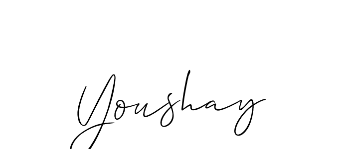 How to make Youshay signature? Allison_Script is a professional autograph style. Create handwritten signature for Youshay name. Youshay signature style 2 images and pictures png