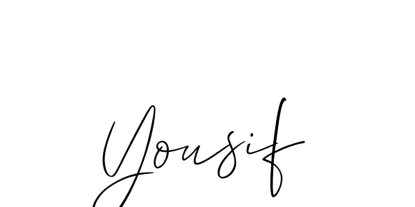 Also we have Yousif name is the best signature style. Create professional handwritten signature collection using Allison_Script autograph style. Yousif signature style 2 images and pictures png