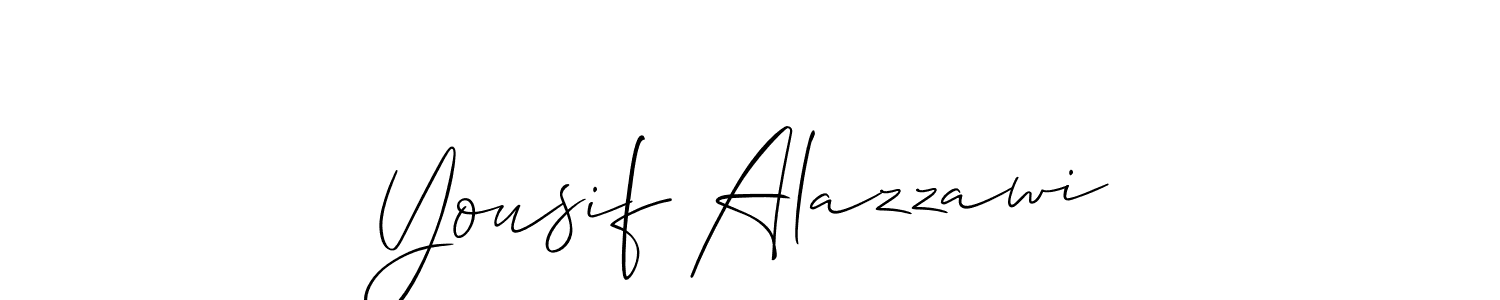 How to make Yousif Alazzawi name signature. Use Allison_Script style for creating short signs online. This is the latest handwritten sign. Yousif Alazzawi signature style 2 images and pictures png