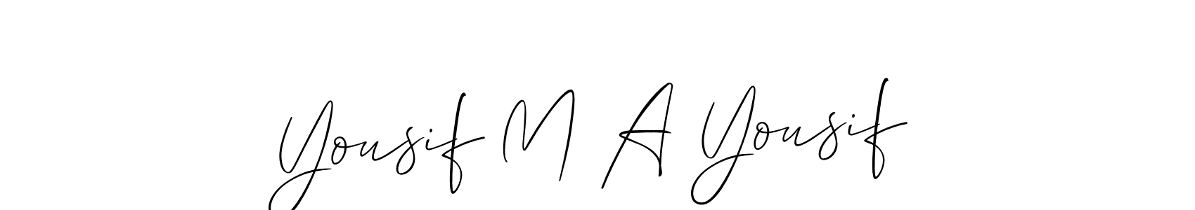 Make a beautiful signature design for name Yousif M A Yousif. With this signature (Allison_Script) style, you can create a handwritten signature for free. Yousif M A Yousif signature style 2 images and pictures png