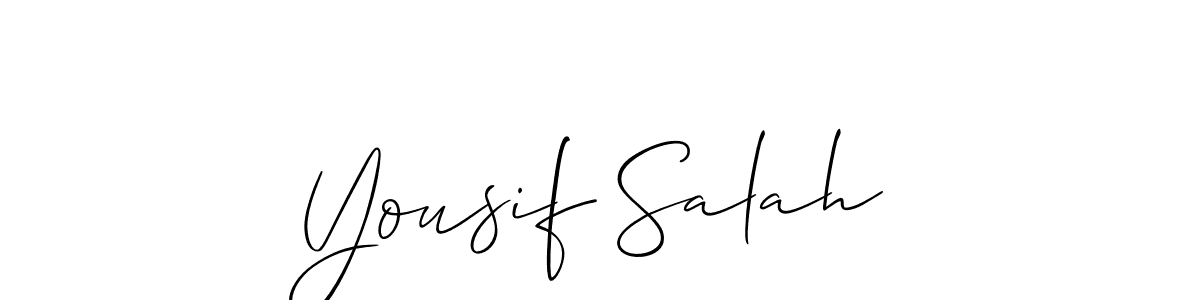 Design your own signature with our free online signature maker. With this signature software, you can create a handwritten (Allison_Script) signature for name Yousif Salah. Yousif Salah signature style 2 images and pictures png