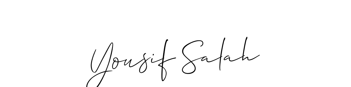 Also You can easily find your signature by using the search form. We will create Yousif Salah name handwritten signature images for you free of cost using Allison_Script sign style. Yousif Salah signature style 2 images and pictures png