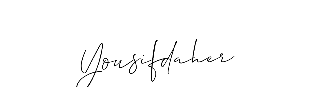 Allison_Script is a professional signature style that is perfect for those who want to add a touch of class to their signature. It is also a great choice for those who want to make their signature more unique. Get Yousifdaher name to fancy signature for free. Yousifdaher signature style 2 images and pictures png