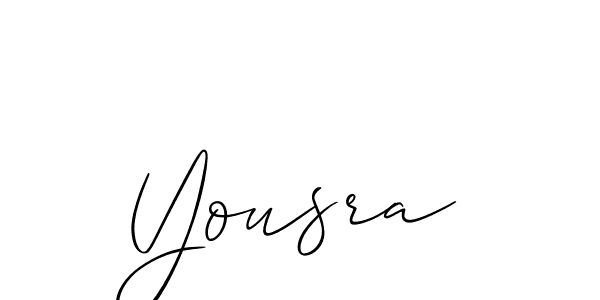 Use a signature maker to create a handwritten signature online. With this signature software, you can design (Allison_Script) your own signature for name Yousra. Yousra signature style 2 images and pictures png