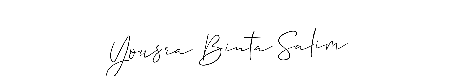 Check out images of Autograph of Yousra Binta Salim name. Actor Yousra Binta Salim Signature Style. Allison_Script is a professional sign style online. Yousra Binta Salim signature style 2 images and pictures png