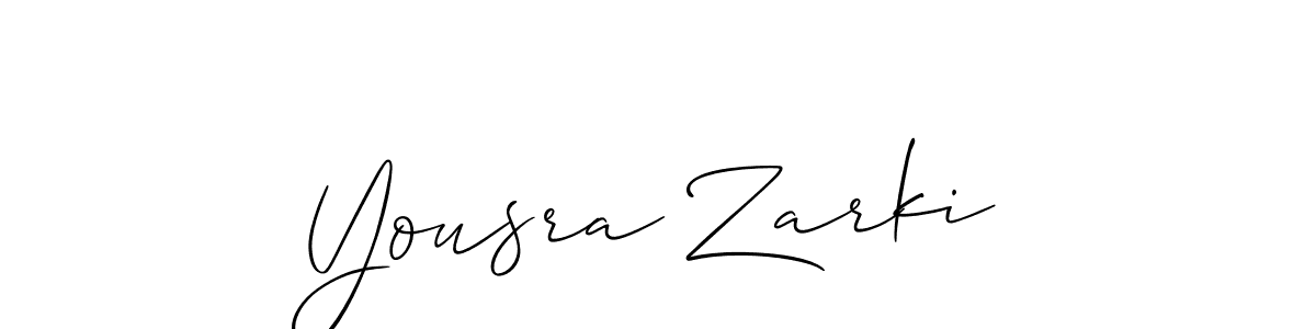 Use a signature maker to create a handwritten signature online. With this signature software, you can design (Allison_Script) your own signature for name Yousra Zarki. Yousra Zarki signature style 2 images and pictures png