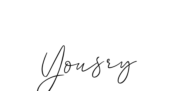 if you are searching for the best signature style for your name Yousry. so please give up your signature search. here we have designed multiple signature styles  using Allison_Script. Yousry signature style 2 images and pictures png