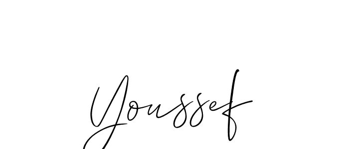 How to make Youssef name signature. Use Allison_Script style for creating short signs online. This is the latest handwritten sign. Youssef signature style 2 images and pictures png