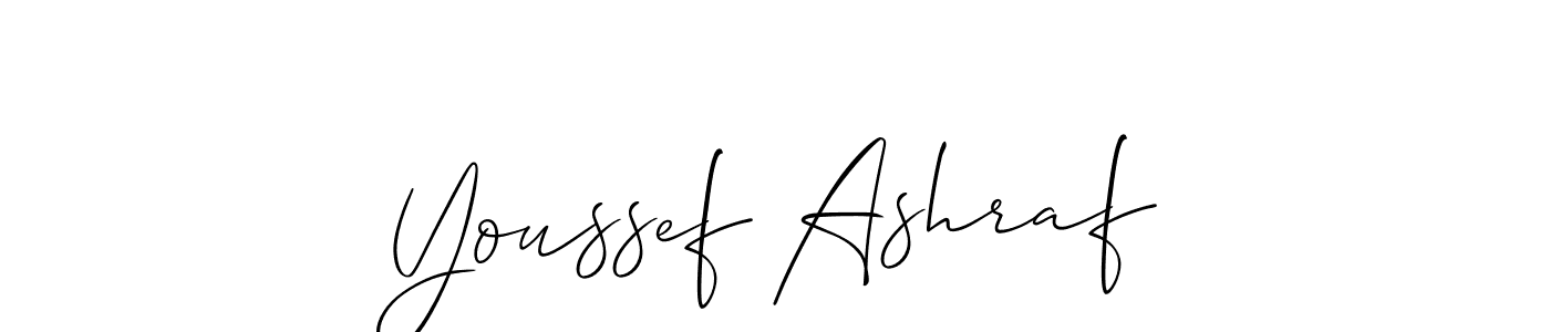 Design your own signature with our free online signature maker. With this signature software, you can create a handwritten (Allison_Script) signature for name Youssef Ashraf. Youssef Ashraf signature style 2 images and pictures png