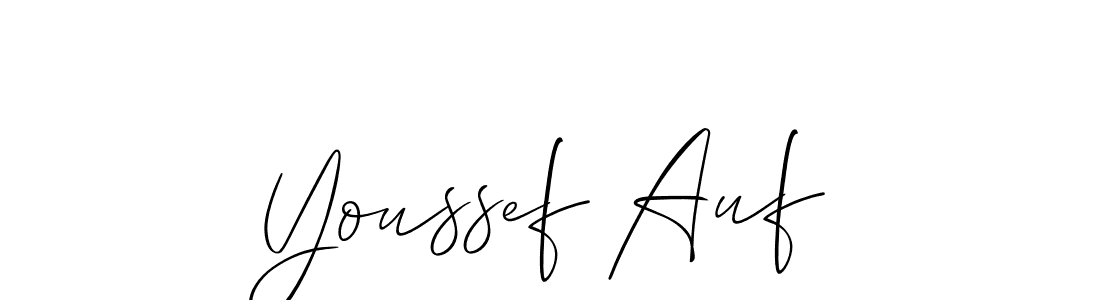 Create a beautiful signature design for name Youssef Auf. With this signature (Allison_Script) fonts, you can make a handwritten signature for free. Youssef Auf signature style 2 images and pictures png