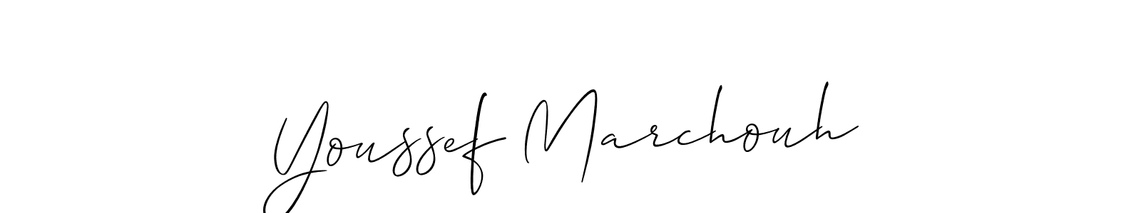 The best way (Allison_Script) to make a short signature is to pick only two or three words in your name. The name Youssef Marchouh include a total of six letters. For converting this name. Youssef Marchouh signature style 2 images and pictures png
