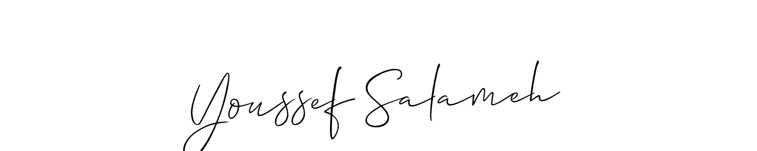 You should practise on your own different ways (Allison_Script) to write your name (Youssef Salameh) in signature. don't let someone else do it for you. Youssef Salameh signature style 2 images and pictures png