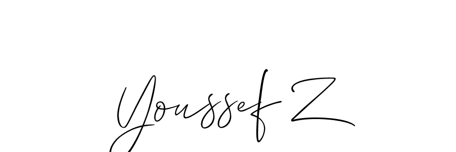 How to make Youssef Z name signature. Use Allison_Script style for creating short signs online. This is the latest handwritten sign. Youssef Z signature style 2 images and pictures png
