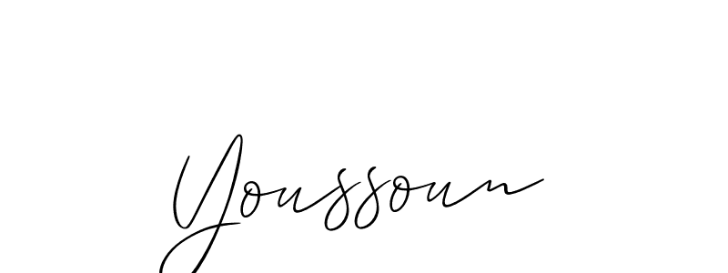 How to make Youssoun name signature. Use Allison_Script style for creating short signs online. This is the latest handwritten sign. Youssoun signature style 2 images and pictures png