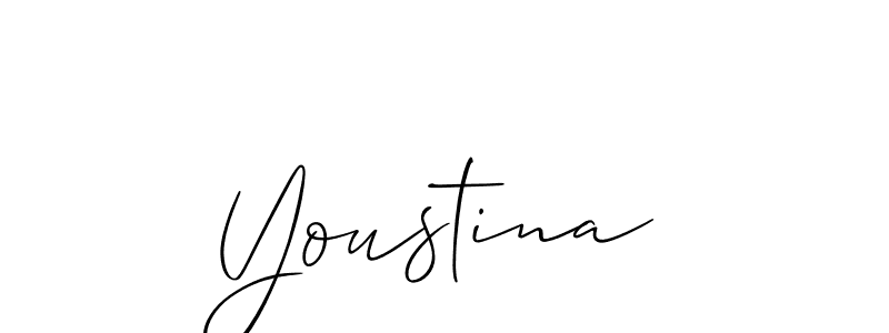 Design your own signature with our free online signature maker. With this signature software, you can create a handwritten (Allison_Script) signature for name Youstina. Youstina signature style 2 images and pictures png