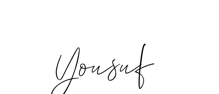 Make a beautiful signature design for name Yousuf . With this signature (Allison_Script) style, you can create a handwritten signature for free. Yousuf  signature style 2 images and pictures png