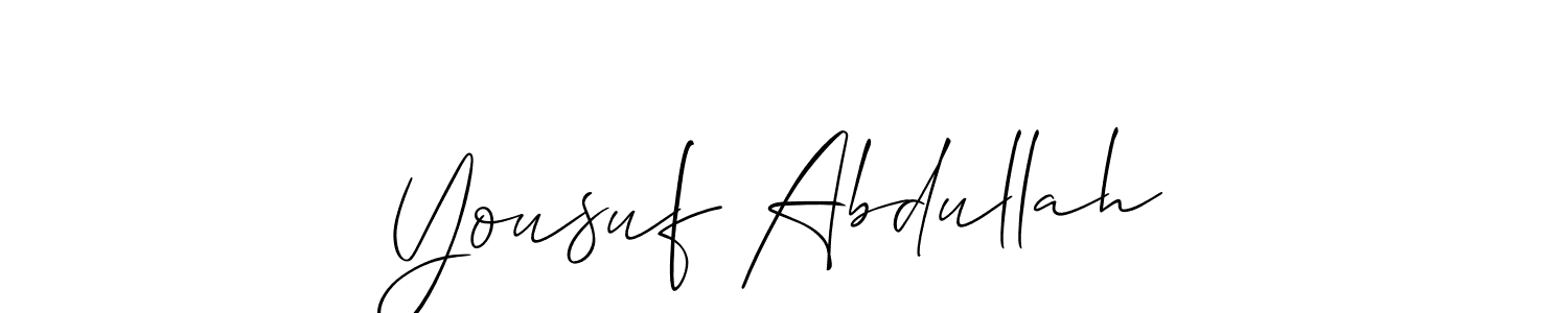 How to make Yousuf Abdullah name signature. Use Allison_Script style for creating short signs online. This is the latest handwritten sign. Yousuf Abdullah signature style 2 images and pictures png