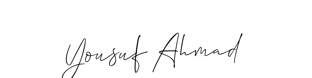 Design your own signature with our free online signature maker. With this signature software, you can create a handwritten (Allison_Script) signature for name Yousuf Ahmad. Yousuf Ahmad signature style 2 images and pictures png