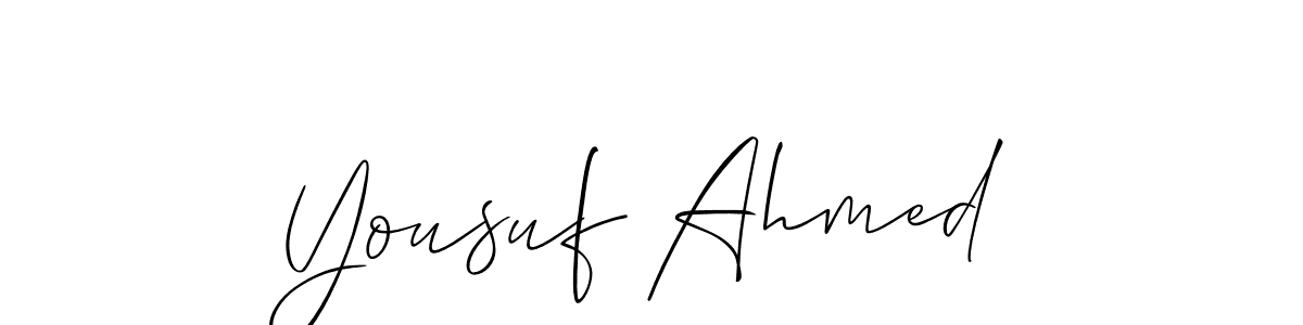 Also You can easily find your signature by using the search form. We will create Yousuf Ahmed name handwritten signature images for you free of cost using Allison_Script sign style. Yousuf Ahmed signature style 2 images and pictures png