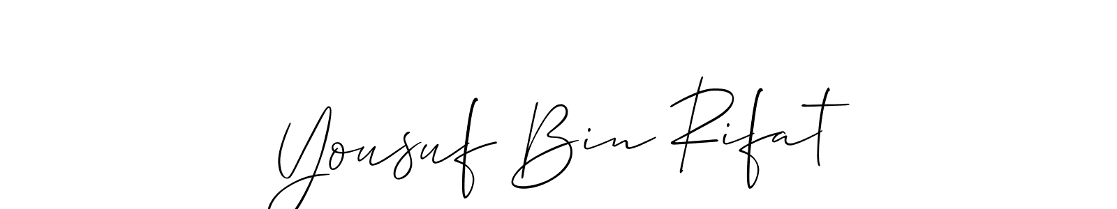 Also we have Yousuf Bin Rifat name is the best signature style. Create professional handwritten signature collection using Allison_Script autograph style. Yousuf Bin Rifat signature style 2 images and pictures png