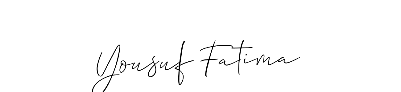Create a beautiful signature design for name Yousuf Fatima. With this signature (Allison_Script) fonts, you can make a handwritten signature for free. Yousuf Fatima signature style 2 images and pictures png