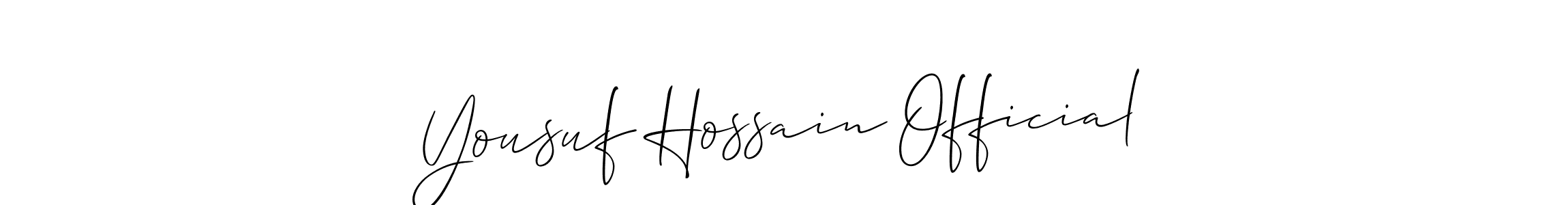 Also You can easily find your signature by using the search form. We will create Yousuf Hossain Official name handwritten signature images for you free of cost using Allison_Script sign style. Yousuf Hossain Official signature style 2 images and pictures png