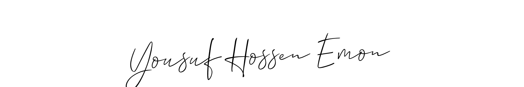 Design your own signature with our free online signature maker. With this signature software, you can create a handwritten (Allison_Script) signature for name Yousuf Hossen Emon. Yousuf Hossen Emon signature style 2 images and pictures png