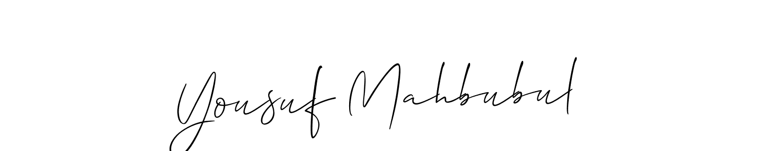 Also You can easily find your signature by using the search form. We will create Yousuf Mahbubul name handwritten signature images for you free of cost using Allison_Script sign style. Yousuf Mahbubul signature style 2 images and pictures png