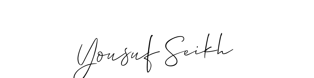 How to make Yousuf Seikh name signature. Use Allison_Script style for creating short signs online. This is the latest handwritten sign. Yousuf Seikh signature style 2 images and pictures png