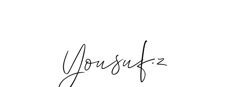 How to Draw Yousuf.z signature style? Allison_Script is a latest design signature styles for name Yousuf.z. Yousuf.z signature style 2 images and pictures png