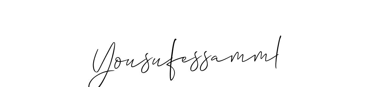 if you are searching for the best signature style for your name Yousufessamml. so please give up your signature search. here we have designed multiple signature styles  using Allison_Script. Yousufessamml signature style 2 images and pictures png