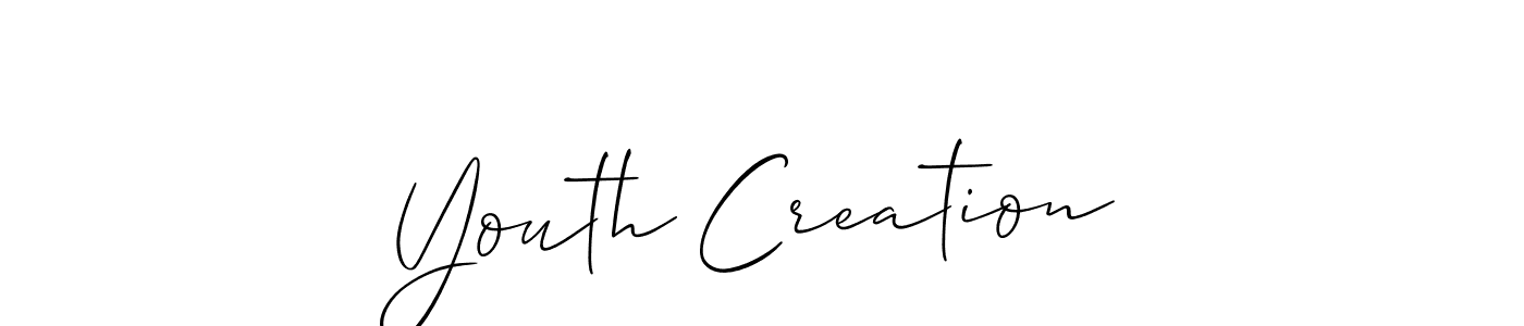Create a beautiful signature design for name Youth Creation. With this signature (Allison_Script) fonts, you can make a handwritten signature for free. Youth Creation signature style 2 images and pictures png
