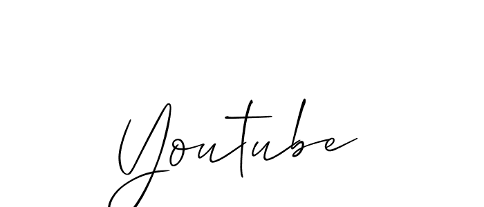 Make a beautiful signature design for name Youtube. With this signature (Allison_Script) style, you can create a handwritten signature for free. Youtube signature style 2 images and pictures png