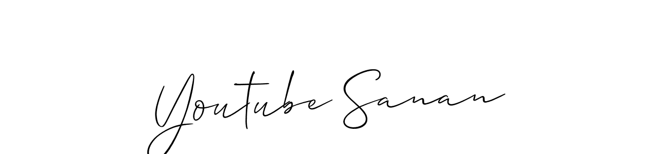 Design your own signature with our free online signature maker. With this signature software, you can create a handwritten (Allison_Script) signature for name Youtube Sanan. Youtube Sanan signature style 2 images and pictures png