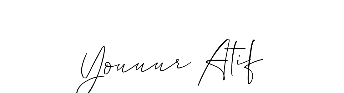 if you are searching for the best signature style for your name Youuur Atif. so please give up your signature search. here we have designed multiple signature styles  using Allison_Script. Youuur Atif signature style 2 images and pictures png