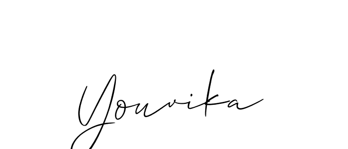 It looks lik you need a new signature style for name Youvika. Design unique handwritten (Allison_Script) signature with our free signature maker in just a few clicks. Youvika signature style 2 images and pictures png