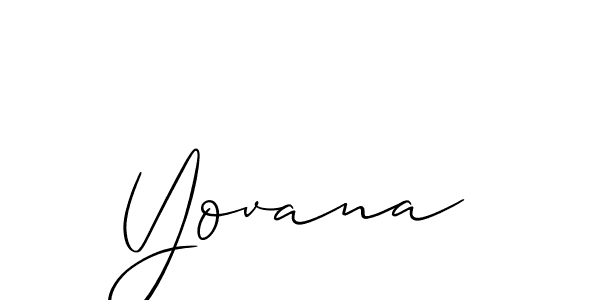 Make a beautiful signature design for name Yovana. With this signature (Allison_Script) style, you can create a handwritten signature for free. Yovana signature style 2 images and pictures png