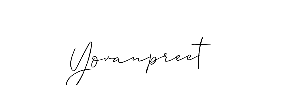 Create a beautiful signature design for name Yovanpreet. With this signature (Allison_Script) fonts, you can make a handwritten signature for free. Yovanpreet signature style 2 images and pictures png