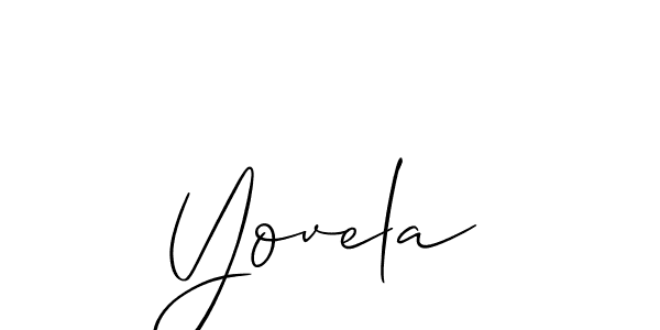 You should practise on your own different ways (Allison_Script) to write your name (Yovela) in signature. don't let someone else do it for you. Yovela signature style 2 images and pictures png