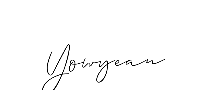 The best way (Allison_Script) to make a short signature is to pick only two or three words in your name. The name Yowyean include a total of six letters. For converting this name. Yowyean signature style 2 images and pictures png