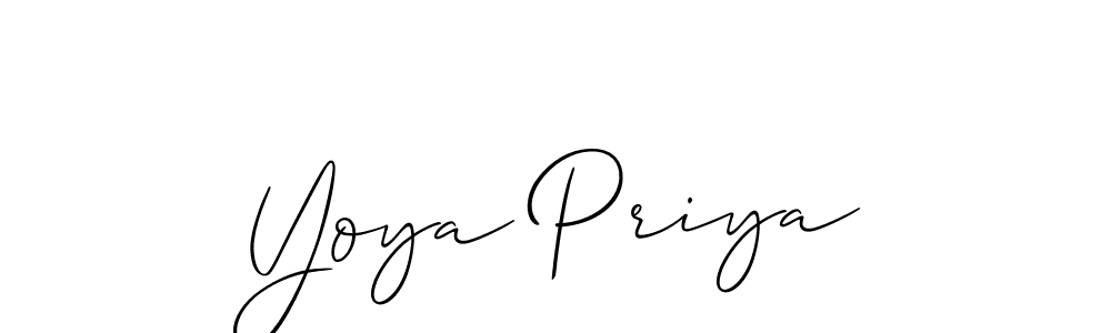Yoya Priya stylish signature style. Best Handwritten Sign (Allison_Script) for my name. Handwritten Signature Collection Ideas for my name Yoya Priya. Yoya Priya signature style 2 images and pictures png