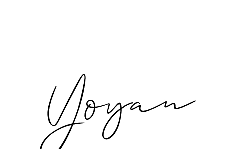 Yoyan stylish signature style. Best Handwritten Sign (Allison_Script) for my name. Handwritten Signature Collection Ideas for my name Yoyan. Yoyan signature style 2 images and pictures png