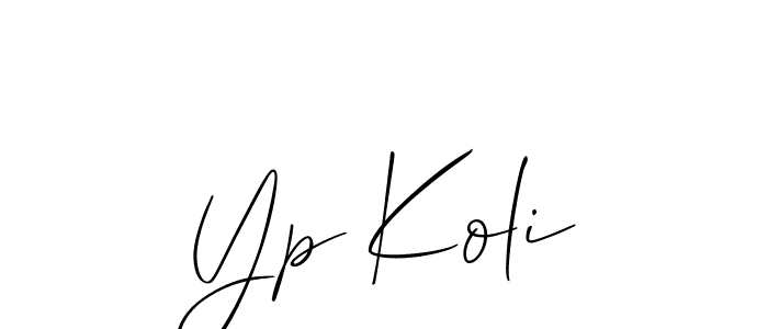 Also we have Yp Koli name is the best signature style. Create professional handwritten signature collection using Allison_Script autograph style. Yp Koli signature style 2 images and pictures png