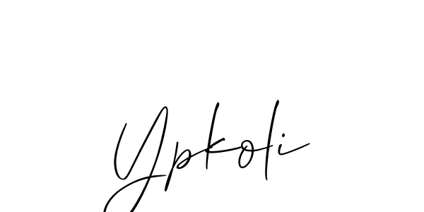It looks lik you need a new signature style for name Ypkoli. Design unique handwritten (Allison_Script) signature with our free signature maker in just a few clicks. Ypkoli signature style 2 images and pictures png
