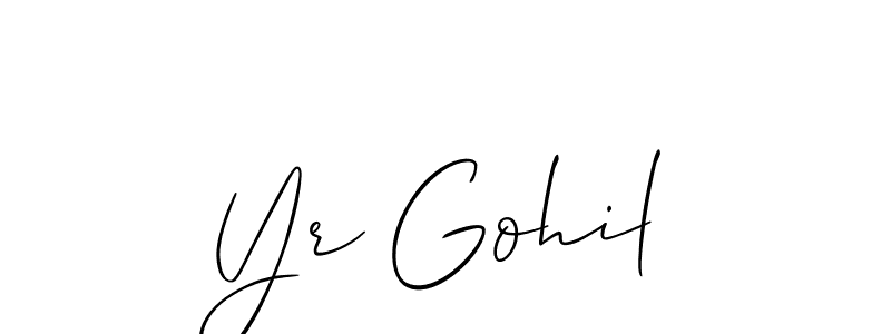 Allison_Script is a professional signature style that is perfect for those who want to add a touch of class to their signature. It is also a great choice for those who want to make their signature more unique. Get Yr Gohil name to fancy signature for free. Yr Gohil signature style 2 images and pictures png