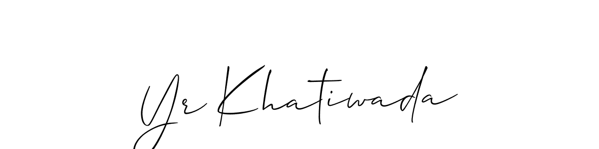 Create a beautiful signature design for name Yr Khatiwada. With this signature (Allison_Script) fonts, you can make a handwritten signature for free. Yr Khatiwada signature style 2 images and pictures png